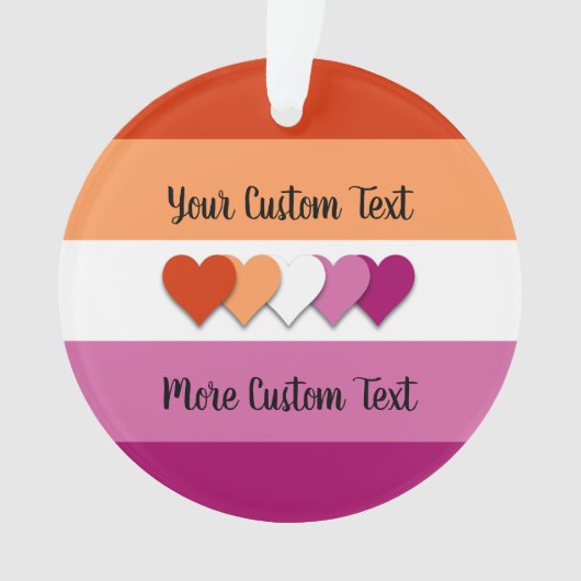 Lesbian pride flag with text ornament (devant)