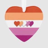 Lesbian pride hartdesign ornament (voorkant)