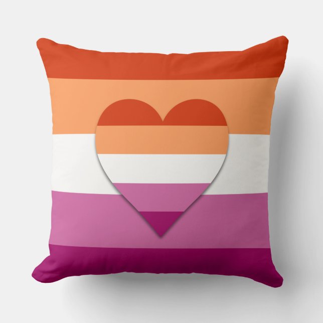 Lesbian pride hartontwerp gooit kussen (Voorkant)