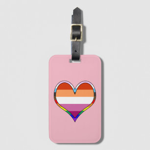 Lesbian Pride Heart Bagagelabel
