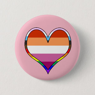 Lesbian Pride Heart Button