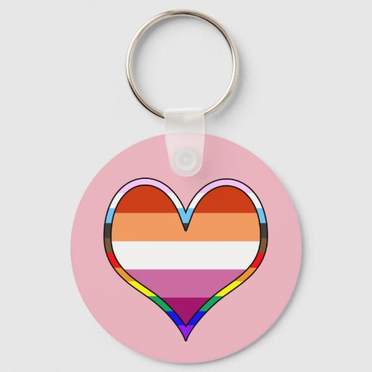 Lesbian Pride Heart Keychain (Voorkant)