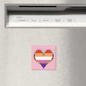 Lesbian Pride Heart Magneet (Insitu (Vaatwasser))
