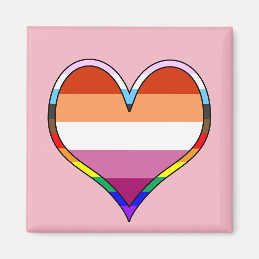 Lesbian Pride Heart Magneet (Voorkant)