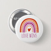 Lesbian Pride Love wint LGBT Rainbow Button (Voorkant /achterkant)