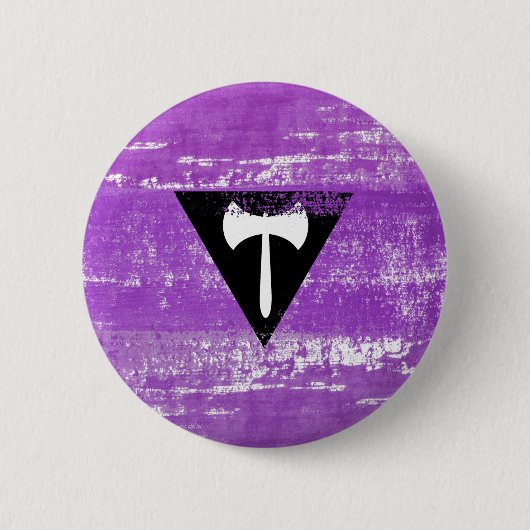 Lesbian Pride Paint (Labrys) Ronde Button 5,7 Cm (Voorkant)