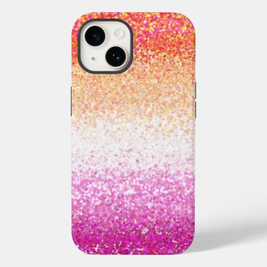 Lesbian Pride Pink Glitter Gradient Sparkle Case-Mate iPhone Case (Achterkant)