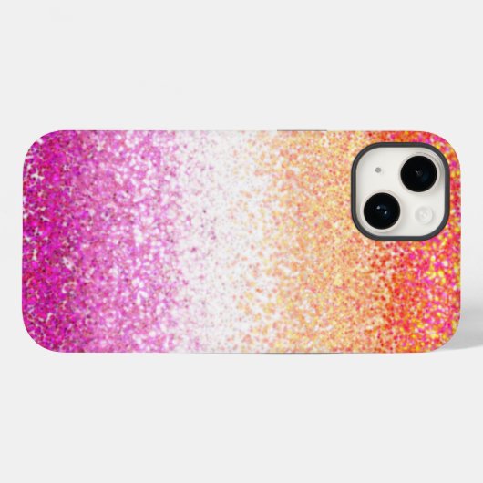 Lesbian Pride Pink Glitter Gradient Sparkle Case-Mate iPhone Case (Achterkant (horizontaal))