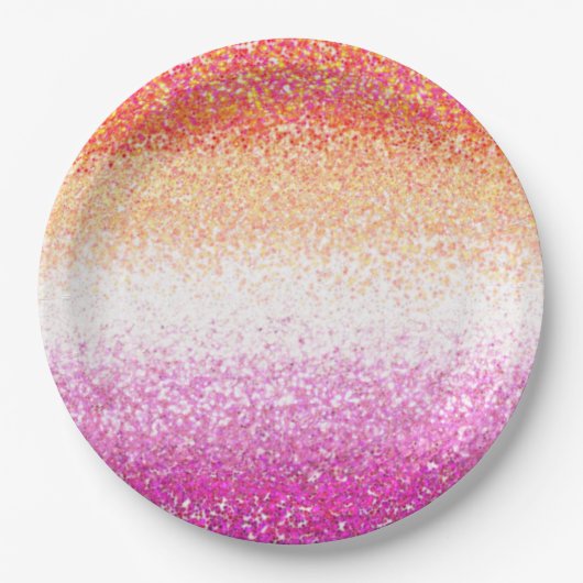 Lesbian Pride Pink Glitter Gradient Sparkle Papieren Bordje (Voorkant)