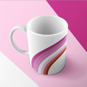 Lesbian Pride Pink Rainbow Flag Monogram Koffiemok