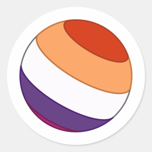 Lesbian Pride Sphere Ronde Sticker (Voorkant)