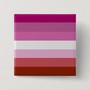 LESBIAN PRIDE STRIPES VIERKANTE BUTTON 5,1 CM