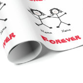 Lesbian Stickmen Wedding Gift Wrap Cadeaupapier (Rol Hoek)