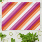 Lesbian Stripes | Lesbian Pride  Theedoek (Gevouwen)