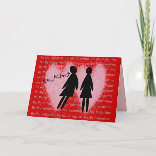 Lesbian Valentine Cartes & Cadeaux "Be Mine ?" (Devant)