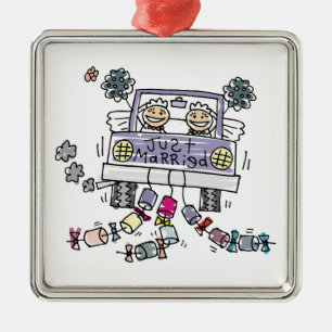 Lesbian Wedding Brides Metalen Ornament