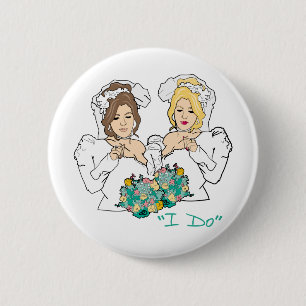 Lesbian Wedding Button