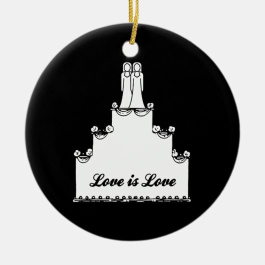 LESBIAN WEDDING CAKE LOS KERAMISCH ORNAMENT (Voorkant)