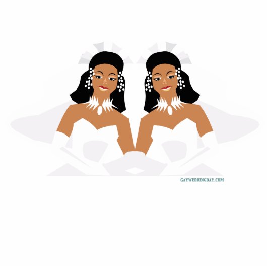 Lesbian Wedding Cake Topper Staand Fotobeeldje (Voorkant)