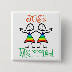 Lesbian Wedding Favors Vierkante Button 5,1 Cm