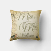 Lesbian Wedding Forever en Altijd Bird Butterfly Kussen (Achterkant)