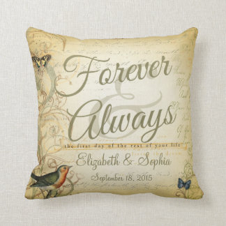 Lesbian Wedding Forever en Altijd Bird Butterfly Kussen