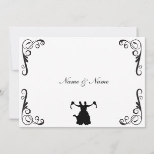Lesbian Wedding Invite - Two Brides Black & White Kaart