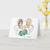 Lesbian Wedding Kaart (Gele Bloem)