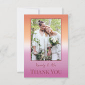 Lesbian Wedding Photo Pride Flag Gradient Bedankkaart (Voorkant)