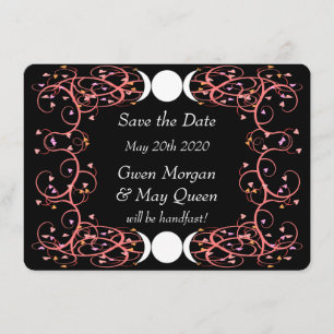 Lesbian Wiccan Wedding Save the Date Card