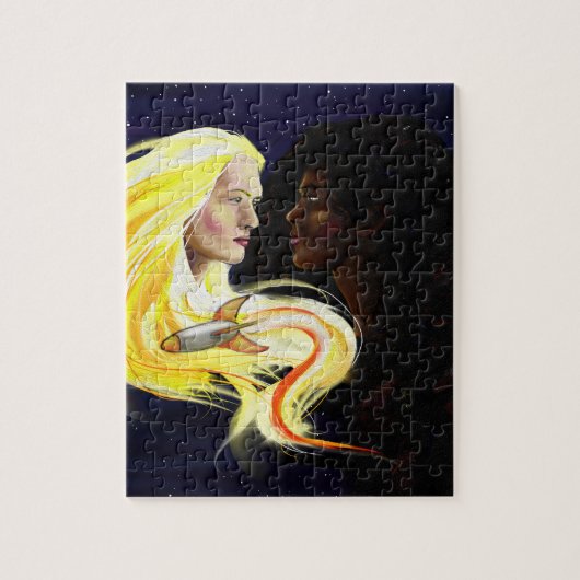 Lesbianen in de ruimte legpuzzel (Verticaal)