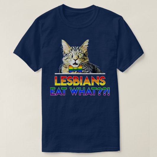 Lesbians eten wat kat t-shirt (Design voorkant)
