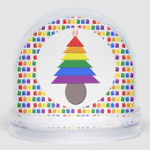 Lesbians Rainbow Christmas Tree and Presents Sneeuwbol (Voorkant)