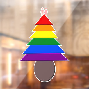Lesbians Rainbow kerstboomraam Raamsticker