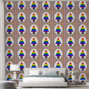 Lesbians Regenboogkerstboom en Cadeaus Behang