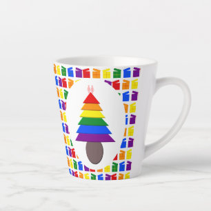 Lesbians Regenboogkerstboom en Cadeaus Latte Mok