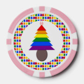 Lesbians Regenboogkerstboom en Cadeaus Poker Chips (Voorkant)