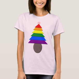 Lesbians regenboogkerstboom t-shirt