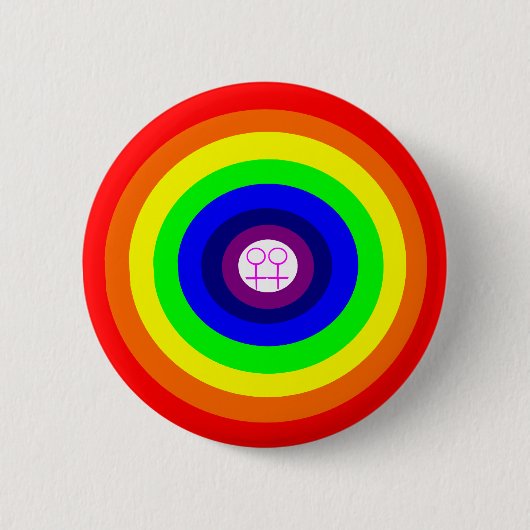 Lesbians Round Rainbow-Button Ronde Button 5,7 Cm (Voorkant)