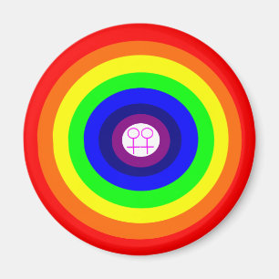 Lesbians Round Rainbow Magnet Magneet