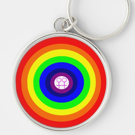 Lesbians Round Rainbow-Sleutelhanger Sleutelhanger (Voorkant)