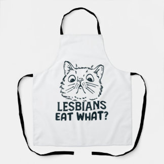 Lesbienne Eet Wat Kat Katachtige Kitten Poes Schort