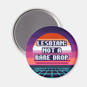 Lesbienne : Magnet de pixel Pride Pas une goutte r (Recto/Verso)
