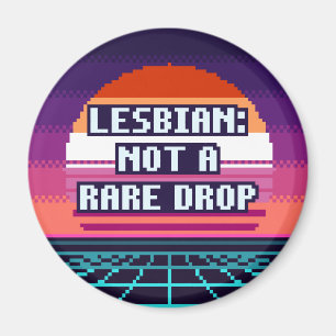 Lesbienne : Magnet de pixel Pride Pas une goutte r