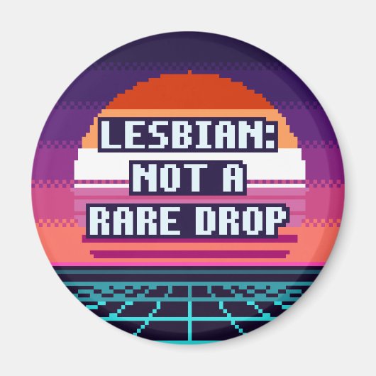Lesbienne : Magnet de pixel Pride Pas une goutte r (Devant)