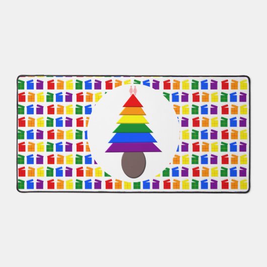 Lesbiennes Arbre de Noël arc-en-ciel et présents (Recto)