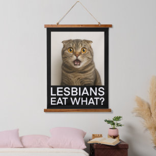 Lesbiennes Eten Wat Grappig Hangend Wandkleed