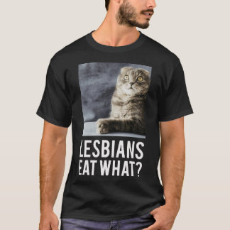 Lesbiennes eten wat vriend t-shirt