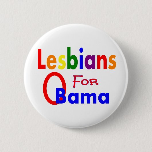 lesbiennes voor obama ronde button 5,7 cm (Voorkant)