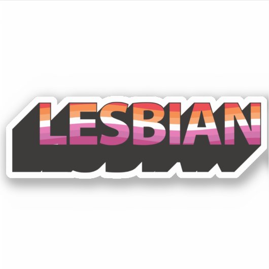 LESBIENSE 3D-vlag Sticker (Voorkant)